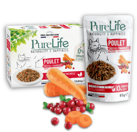 PURE LIFE WET CHICKEN філе курки в соусі (шматочки) з морквою та журавлиною