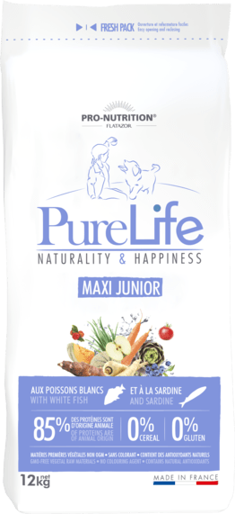 PURE LIFE ADULT 7+ з качкою та білою рибою беззерновий сухий корм для собак віком від 7 років