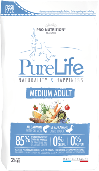 PURE LIFE ADULT 7+ з качкою та білою рибою беззерновий сухий корм для собак віком від 7 років
