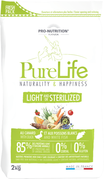 PURE LIFE ADULT 7+ з качкою та білою рибою беззерновий сухий корм для собак віком від 7 років